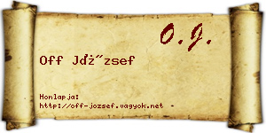 Off József névjegykártya